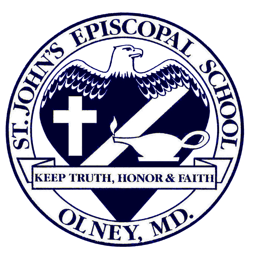 St. John's Episcopal School official seal, navy and gold — "Keep Truth, Honor & Faith"